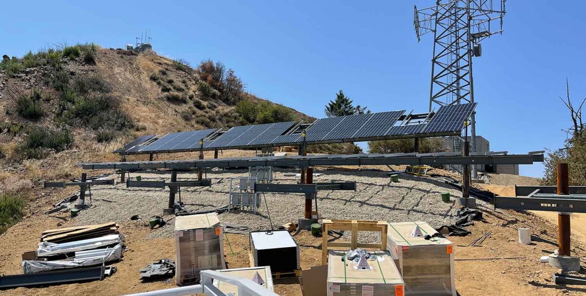 Solar installation under construction in Pine Mountain